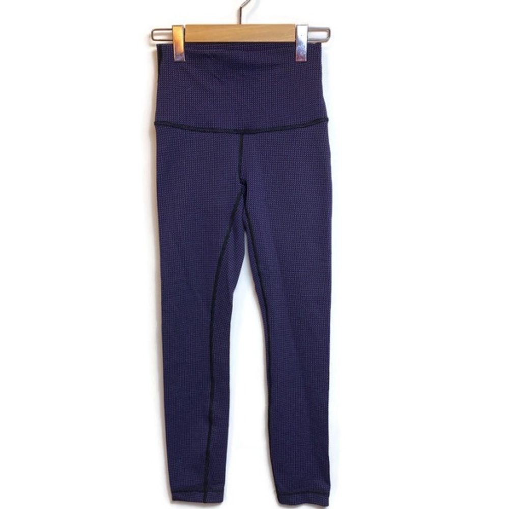 Lululemon Variegated Knit Purple (Black/Pink/Blue) Wunder Under Legging…